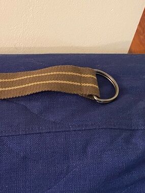 Men's Brown Webbing D-Ring Belt Strap